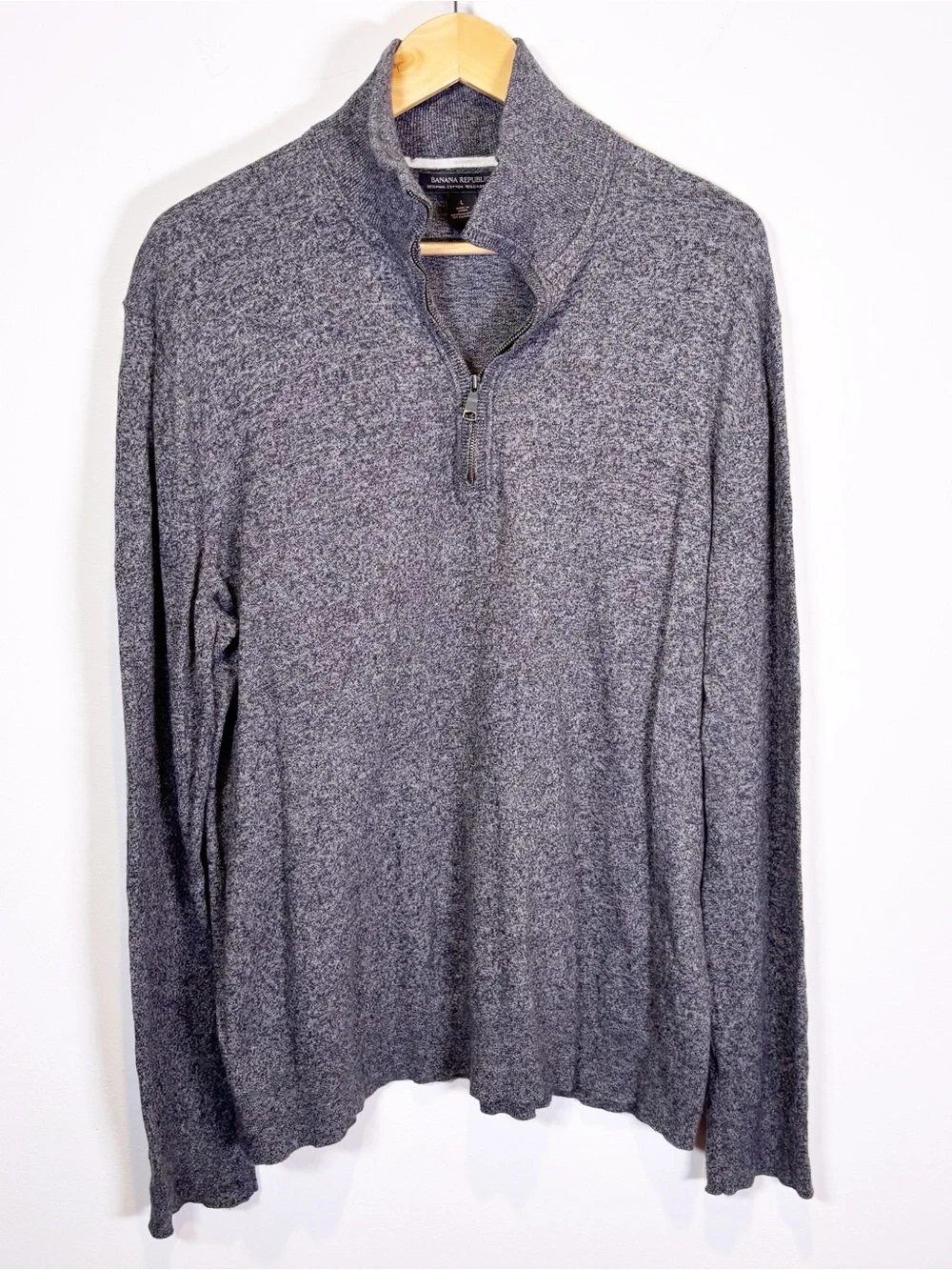 Banana Republic Pima Cotton Cashmere Quarter Zip Sweater